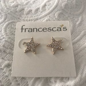 Star earrings in gold
